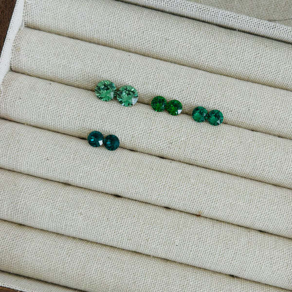 6mm & 8mm Green-2 collection Shining Gemstone Stud piercing