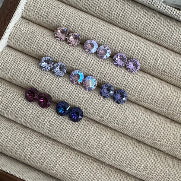 6mm & 8mm Purple collection Shining Gemstone Stud piercing