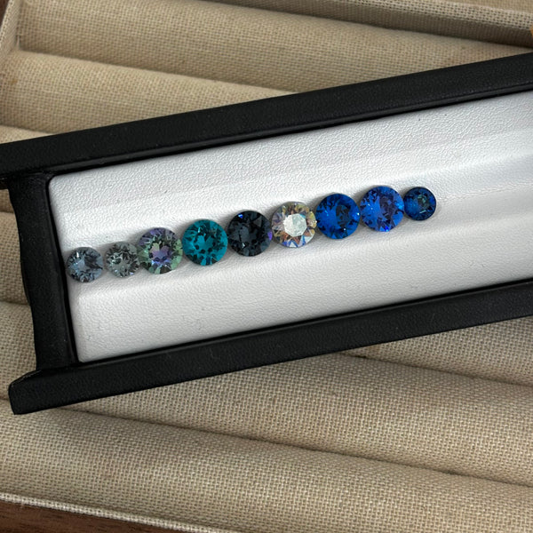 6mm & 8mm Blue-2 collection Shining Gemstone Stud piercing