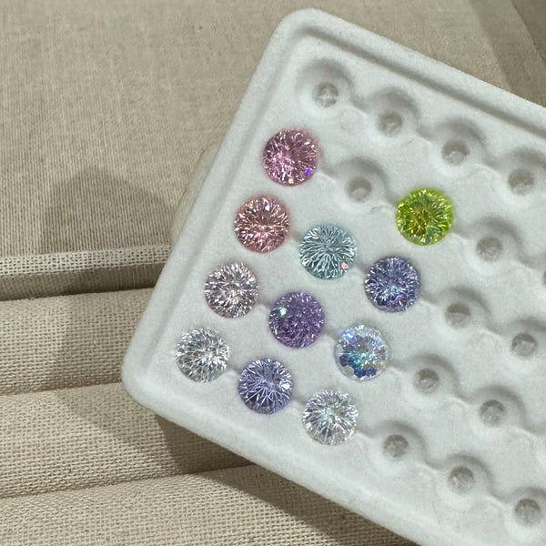 8mm Firework-Cut collection-1 Shining Gemstone Stud piercing