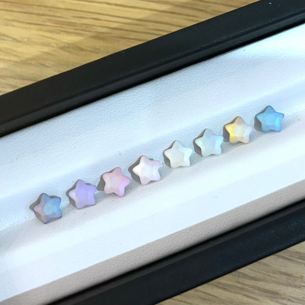 Star Matt Shining Gemstone Stud piercing